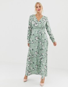 Платье макси с рукавами 3/4 и цветочным принтом Uttam Boutique - Мульти