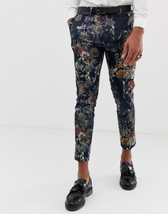 Черные строгие брюки с принтом River Island - Черный