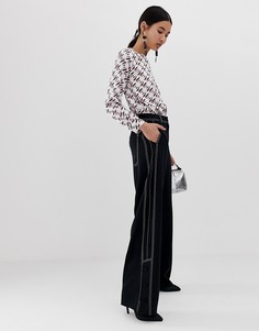 Брюки с контрастной строчкой ASOS WHITE - Черный