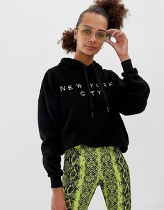 Черный худи с надписью New York New Look - Черный