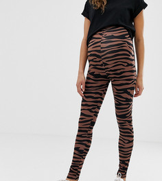 Леггинсы с темным тигровым принтом эксклюзивно для ASOS DESIGN Maternity - Мульти