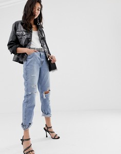 Рваные джинсы в винтажном стиле River Island - Синий