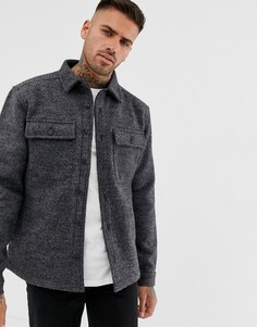 Серая меланжевая куртка из шерсти Pull&Bear - Серый