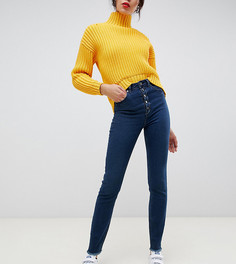 Джинсы в винтажном стиле с завышенной талией и ширинкой на пуговицах ASOS DESIGN Tall Farleigh - Синий