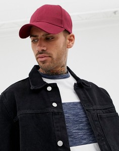 Бордовая бейсболка ASOS DESIGN - Красный