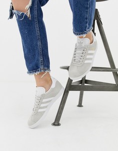 Кроссовки серого и белого цвета adidas Originals Gazelle - Серый