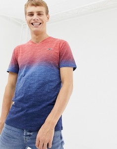 Футболка с V-образным вырезом и эффектом омбре Hollister - Красный