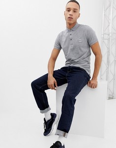 Серое поло узкого кроя с логотипом BOSS Passenger - Серый