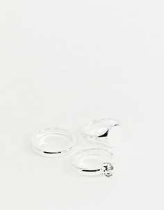 3 серебристых кольца Icon Brand - Серебряный