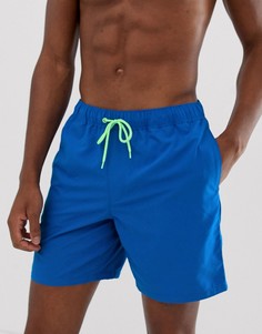 Синие шорты для плавания средней длины ASOS DESIGN - Синий