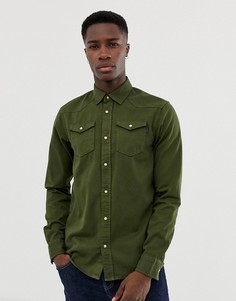 Рубашка классического кроя в стиле вестерн Scotch & Soda - Зеленый