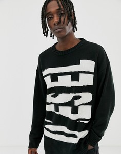 Черный джемпер с принтом Diesel K-Logox-A - Черный