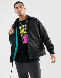 Черная атласная oversize-куртка Diesel J-Akio - Черный