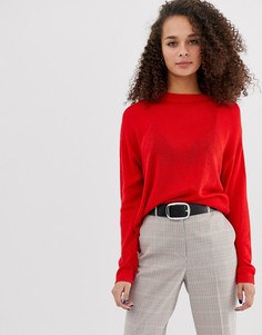 Красный легкий джемпер с круглым вырезом Bershka - Красный