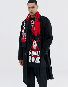 Красный шарф с надписью show me love Cheap Monday - Красный