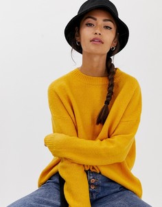Желтый свободный джемпер с круглым вырезом Bershka - Желтый
