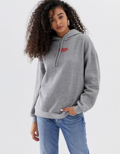 Худи серого цвета с принтом Stranger Things Pull&Bear - Серый