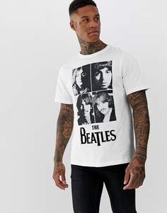 Белая футболка с принтом The Beatles Pull&Bear - Белый