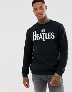 Черный свитшот с вышивкой логотипа Pull&Bear The Beatles - Черный