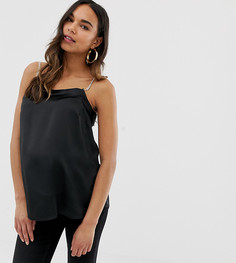 Атласный топ на бретельках с отделкой ASOS DESIGN Maternity - Черный