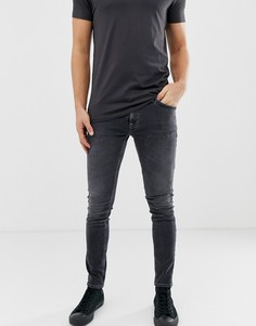 Выбеленные серые супероблегающие джинсы Nudie Jeans Co - Серый