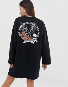 Трикотажное платье с вышивкой bad girls club ASOS DESIGN - Черный