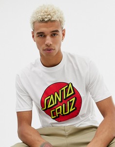 Белая классическая футболка в горошек Santa Cruz - Белый
