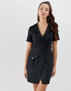 Платье с карманами ASOS DESIGN safari - Черный
