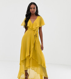Платье макси с кейпом ASOS DESIGN Tall - Желтый