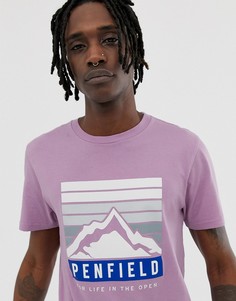 Футболка лавандового цвета с круглым вырезом и принтом логотипа Penfield - Фиолетовый