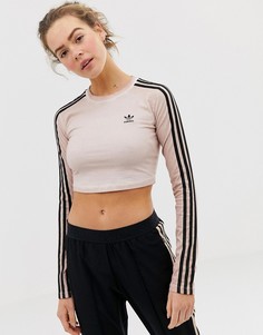 Кроп-топ с длинными рукавами adidas Originals - Розовый