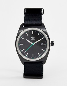 Черные часы с парусиновым ремешком Adidas Z09 Process - Черный