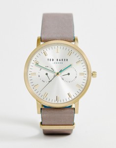 Часы с кожаным ремешком Ted Baker Brit - Серый