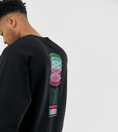Черный oversize-свитшот с принтом на спине ASOS DESIGN TALL - Черный