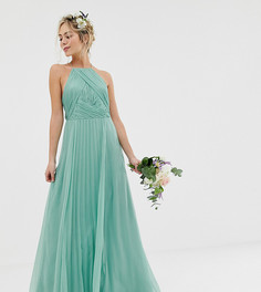 Платье макси со сборками на лифе ASOS DESIGN Bridesmaid - Зеленый