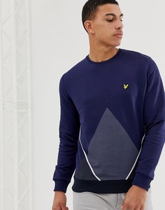 Темно-синий свитшот в ромбы Lyle & Scott - Темно-синий