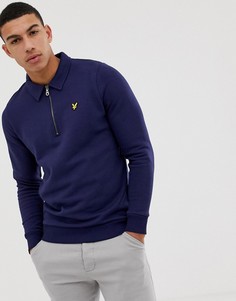 Темно-синий свитшот с молнией 1/4 Lyle & Scott - Темно-синий