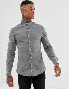 Серая джинсовая рубашка обтягивающего кроя River Island - Серый