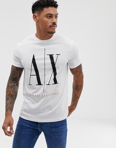Белая футболка с большим логотипом Armani Exchange - Белый