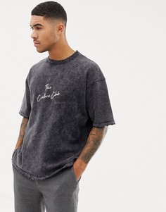 Черная oversize-футболка с мраморным эффектом The Couture Club - Черный