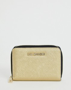 Кошелек на молнии Love Moschino - Золотой