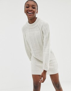 Трикотажное платье мини с отделкой ASOS DESIGN - Кремовый