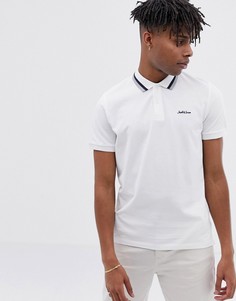 Поло белого цвета с логотипом и контрастной отделкой Jack & Jones Originals - Белый