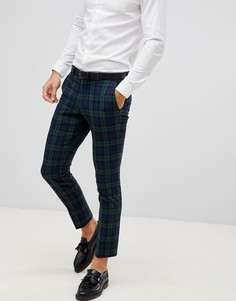Зеленые брюки скинни в клетку Selected Homme - Зеленый