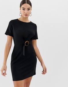Платье мини с черепаховой пряжкой ASOS DESIGN - Черный