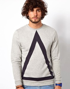 Свитшот с крупным принтом‑вставкой треугольник ASOS - Серый