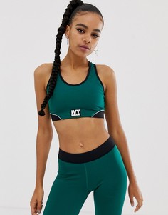 Зеленый бюстгальтер в стиле колор блок со спинкой-борцовкой Ivy Park Active - Зеленый