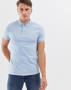 Поло из трикотажа голубого цвета ASOS DESIGN - Синий