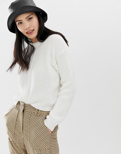 Белый джемпер с декоративным швом спереди Bershka - Белый