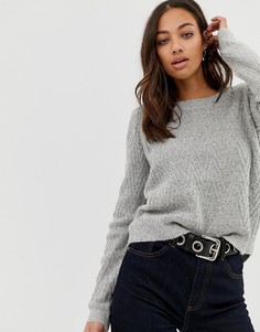 Джемпер с круглым вырезом и и асимметричным краем Vero Moda - Серый